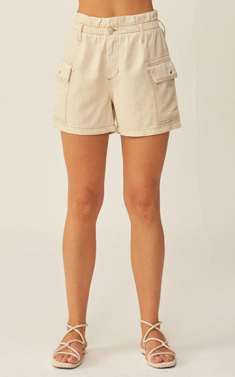Shorts Feminino Paper Bag - NATURAL