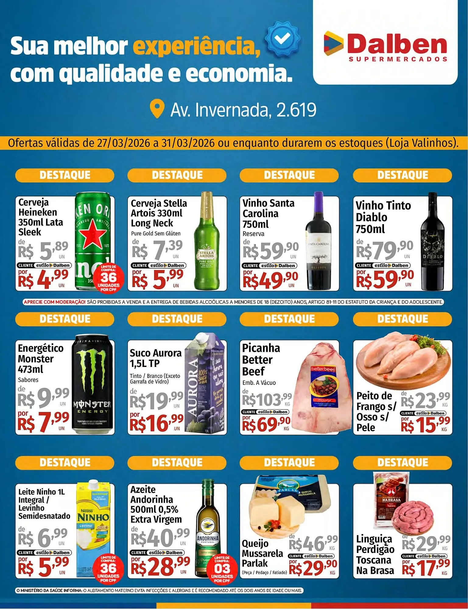 Encarte de Catálogo Supermercado Dalben 27 de março até 31 de março 2026 - Pagina 1