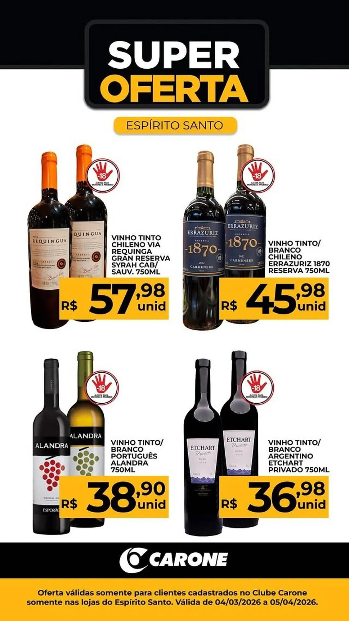 Encarte de Encarte Carone 11 de março até 5 de abril 2026 - Pagina 1