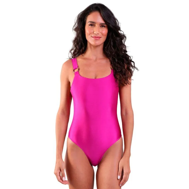 Maiô Com Bojo Removível Detalhe Nas Alças Trilobal Magenta
