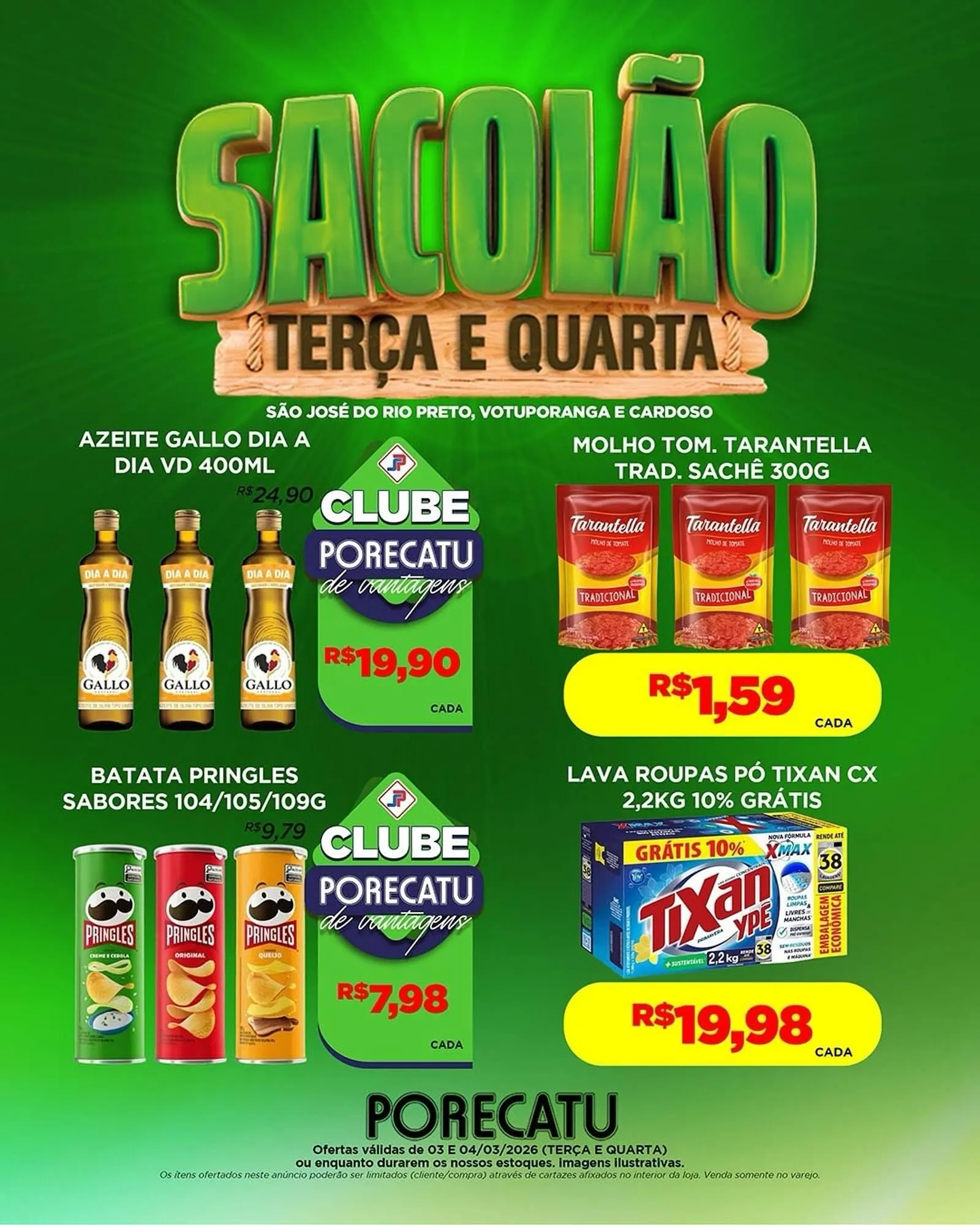 Encarte de Catálogo Supermercado Porecatu 3 de março até 4 de março 2026 - Pagina 1