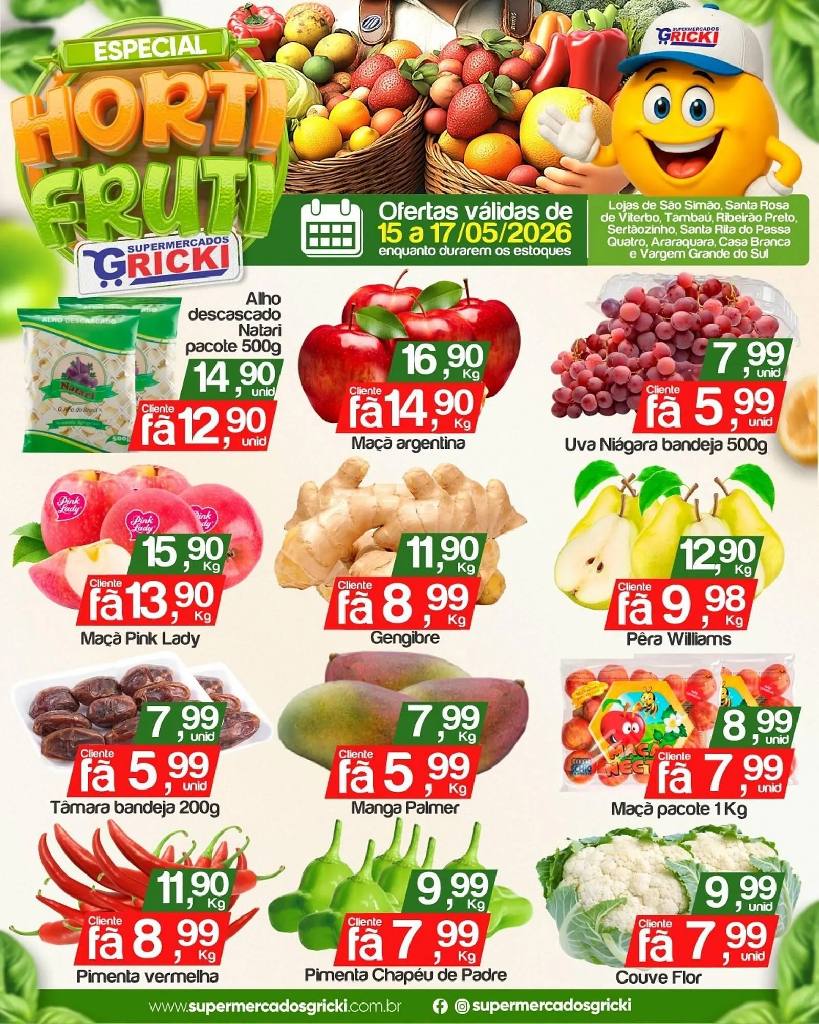 Encarte de Catálogo Supermercados Gricki 15 de maio até 17 de maio 2026 - Pagina 1