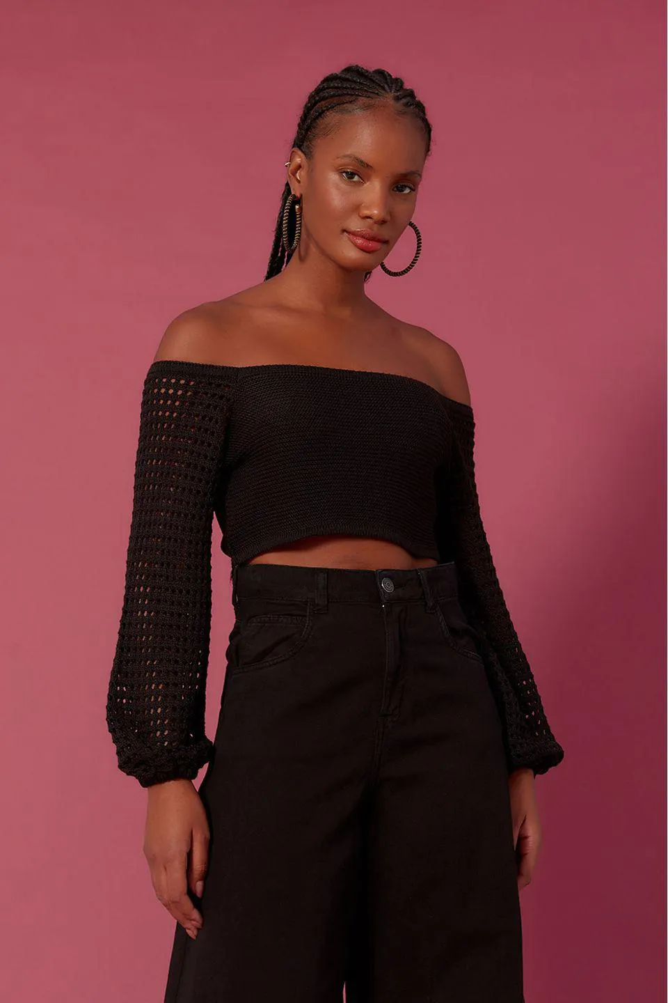 Blusa Tricot Manga Furinhos