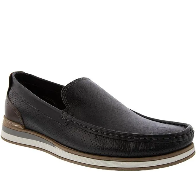 Mocassim Democrata Denin Flow Couro Preto