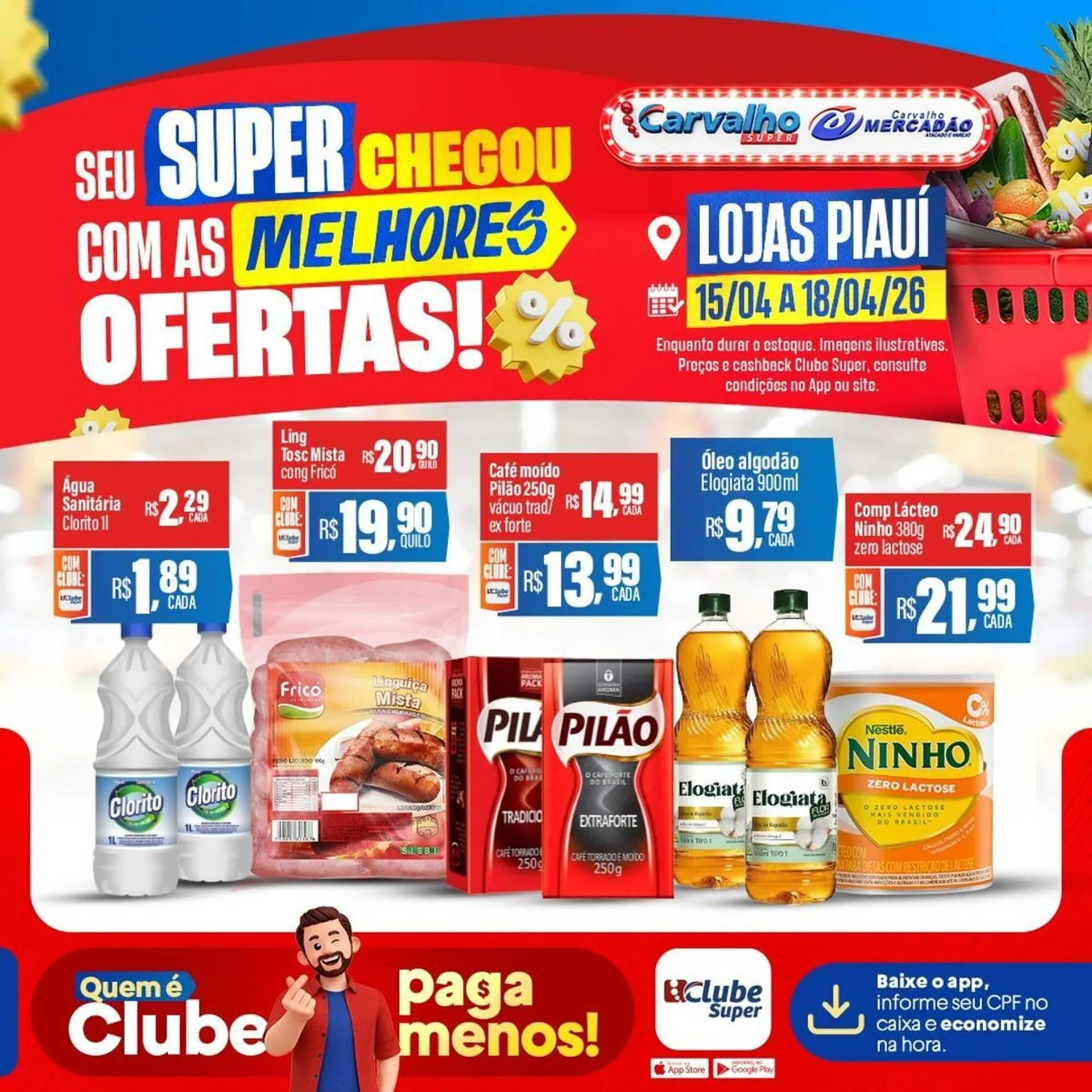 Encarte de Catálogo Carvalho Supermercado 15 de abril até 18 de abril 2026 - Pagina 1