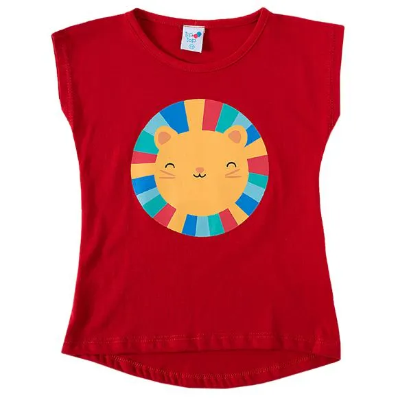 Blusa festiva manga curta leão colorido toddler tip top