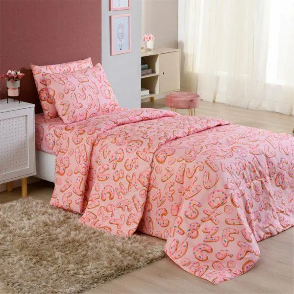 Cobre Leito Colcha Solteiro ABC Sweet Vestcasa