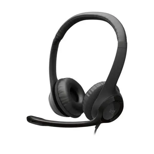 Headset com fio USB Logitech H390 com Almofadas Confortáveis, Controles de Áudio Integrado e Microfone com Redução de Ruído - Preto BT 1 UN