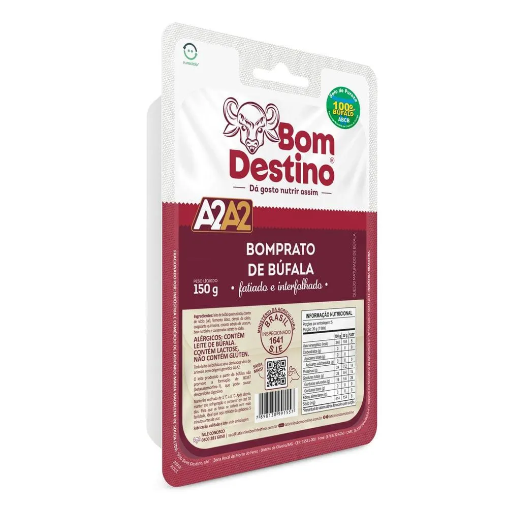 Queijo Bomprato Búfala Bom Destino 150g Fatiado