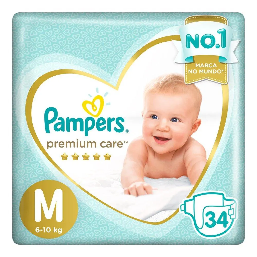 Fralda Pampers Premium Care M - 34 unidades