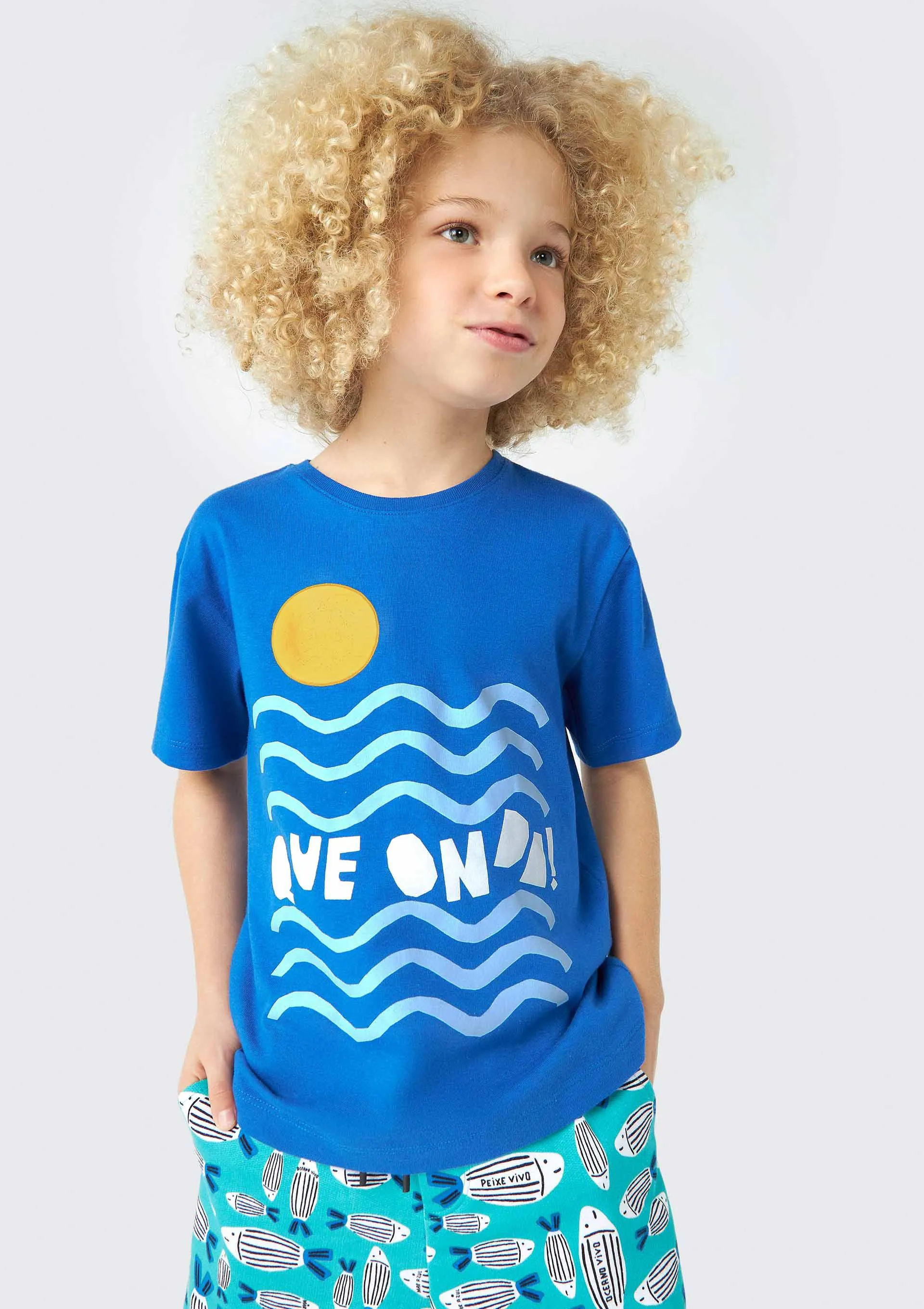 Camiseta Infantil Menino Estampada Fábula - Azul