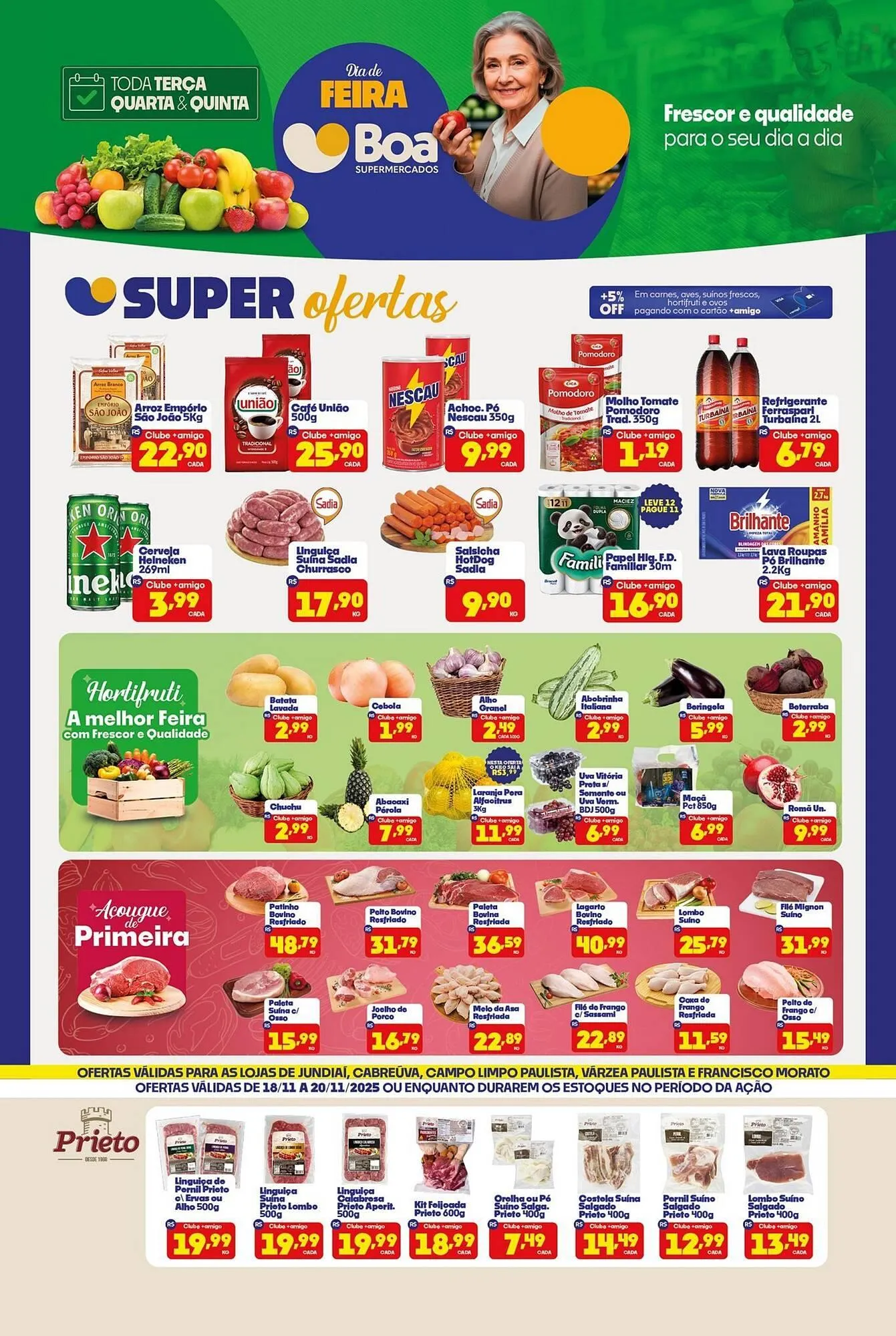 Encarte de Tabloide Boa Supermercados 18 de novembro até 20 de novembro 2025 - Pagina 1