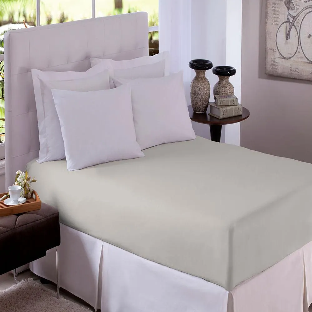 Lençol Avulso Solteiro Com Elástico Algodão Cinza 190x93cm AC24811 - Arte & Cazza