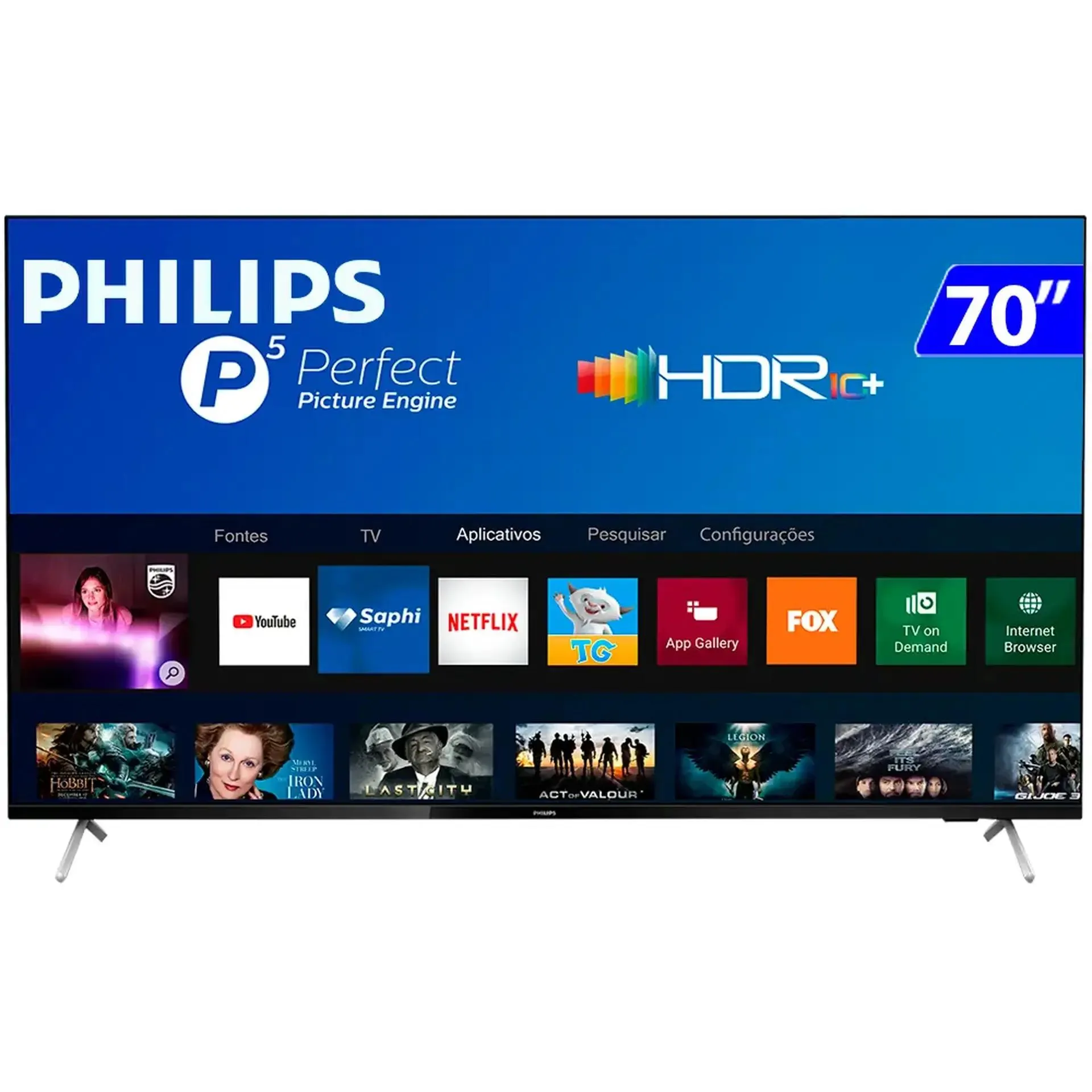 Smart TV Philips LED 70" 4K Wi-Fi Saphi HDR10+ 70PUG7625/78