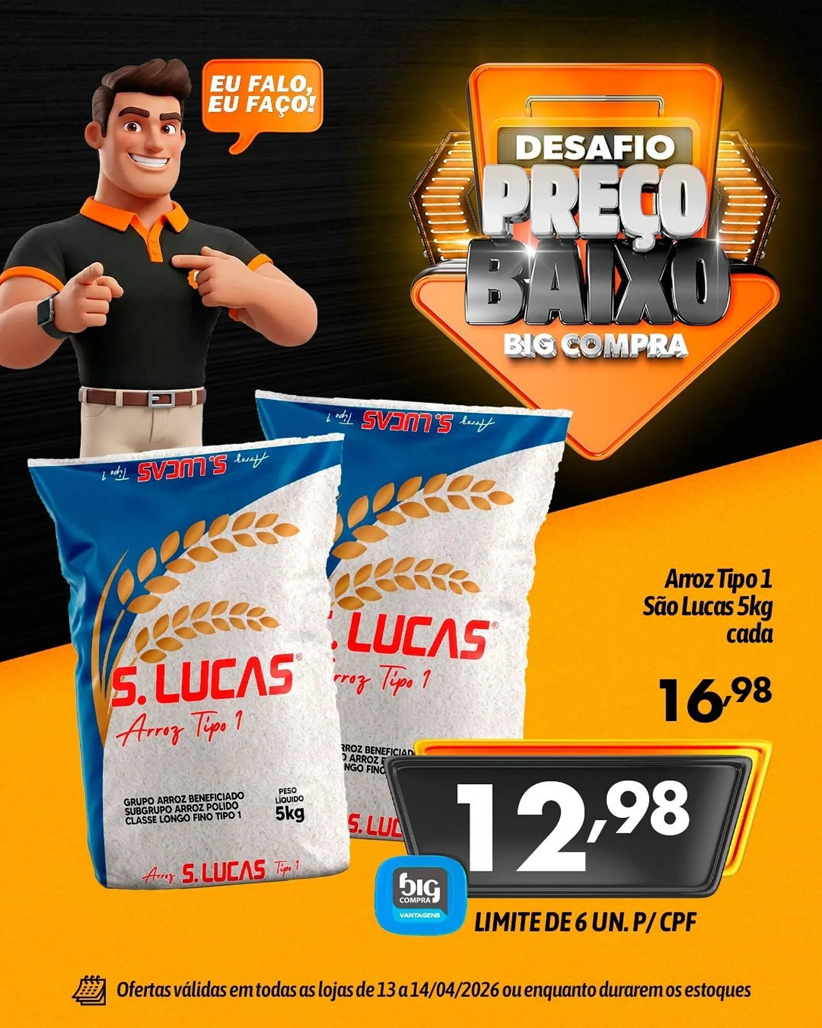 Encarte de Catálogo Supermercados Big Compra 13 de abril até 14 de abril 2026 - Pagina 1