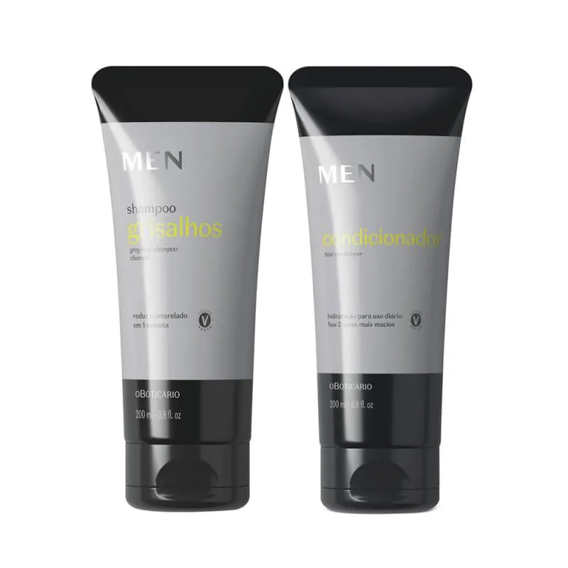 Combo MEN: Shampoo para Cabelos Grisalhos 200ml + Condicionador 200ml