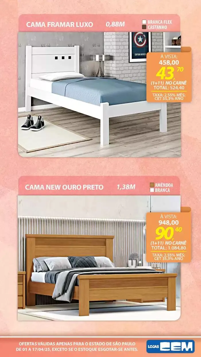 Encarte de Encarte Lojas Cem 3 de abril até 17 de abril 2025 - Pagina 98