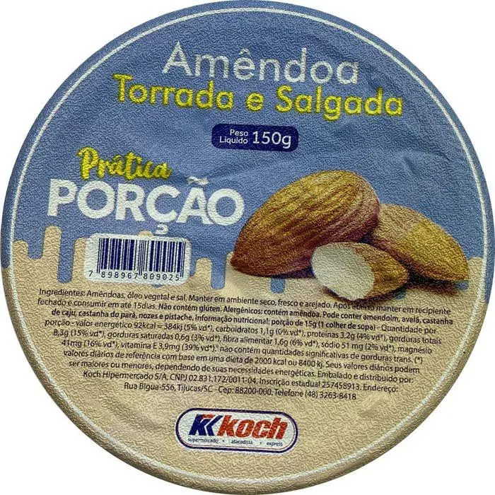 Amêndoa Koch Torrada E Salgada Pote 150g