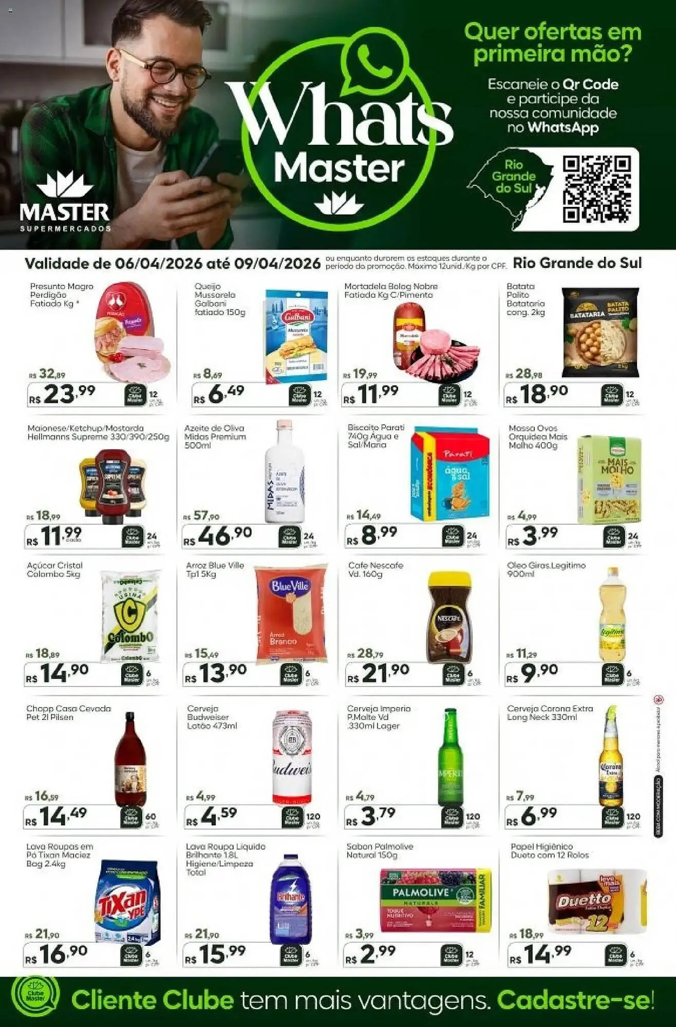 Encarte de Folheto Master Supermercados 6 de abril até 9 de abril 2026 - Pagina 1