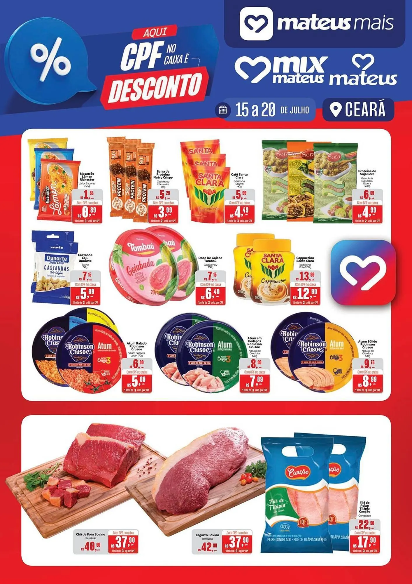 Encarte de Catálogo Supermercados Mateus 15 de julho até 20 de julho 2025 - Pagina 1