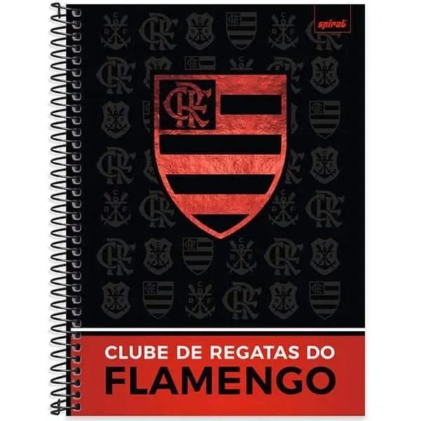 Caderno Universitário Capa Dura, 1 x 1, 80 Folhas, Flamengo, 2525557, Spiral Fla - PT 1 UN