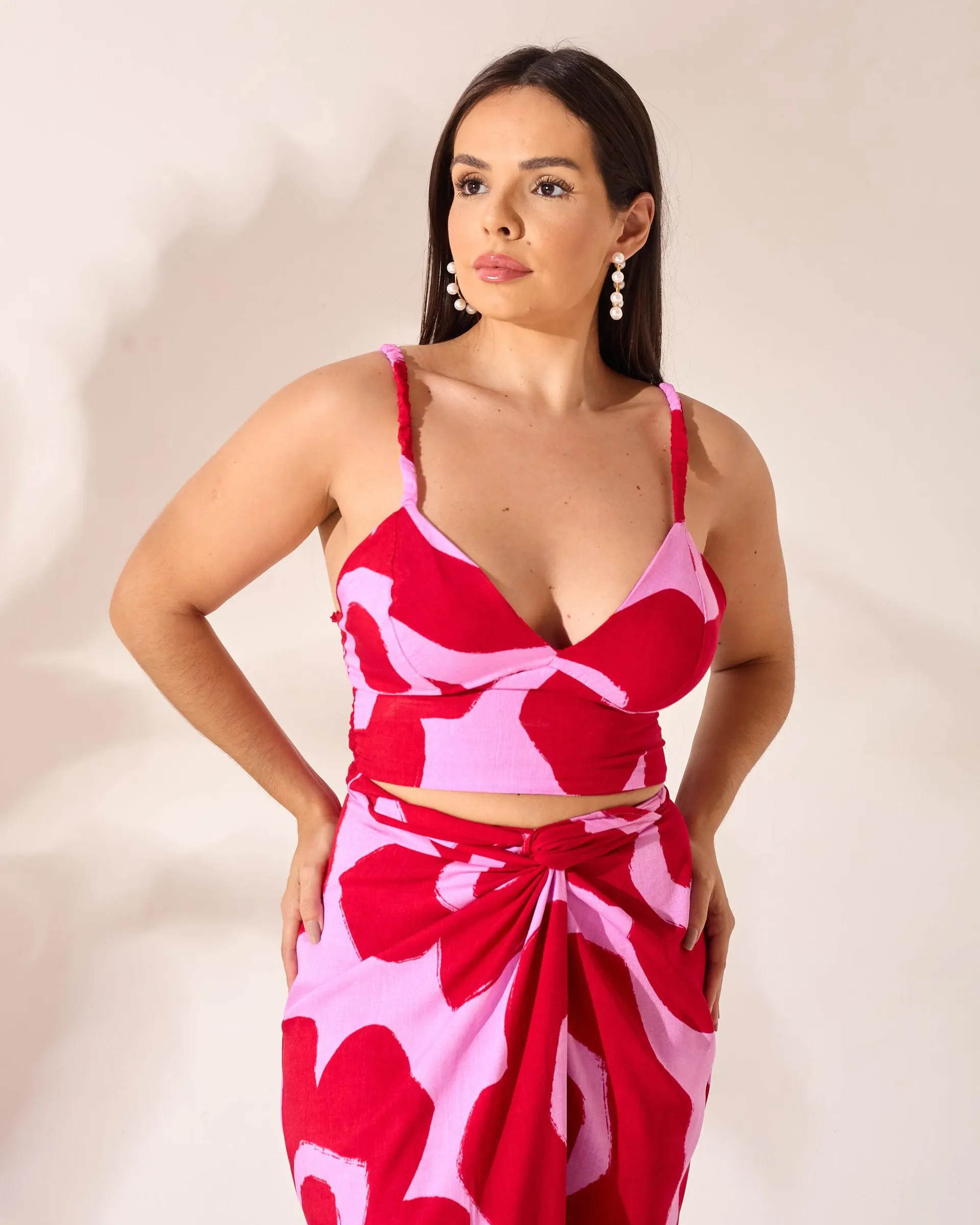 Blusa top com lastex costas estampa margarida