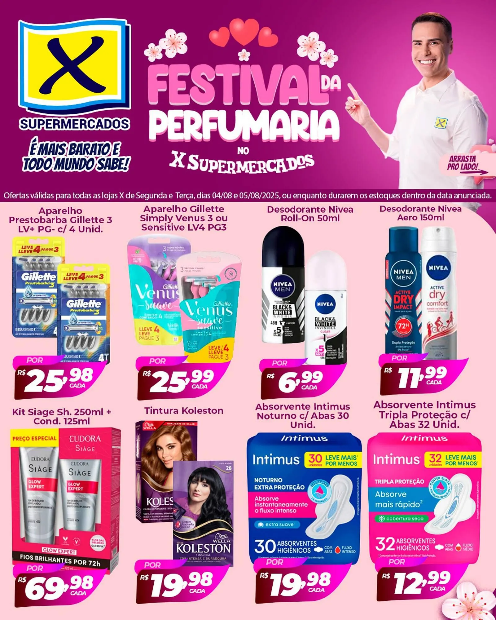 Encarte de Catálogo X Supermercados 4 de agosto até 5 de agosto 2025 - Pagina 1