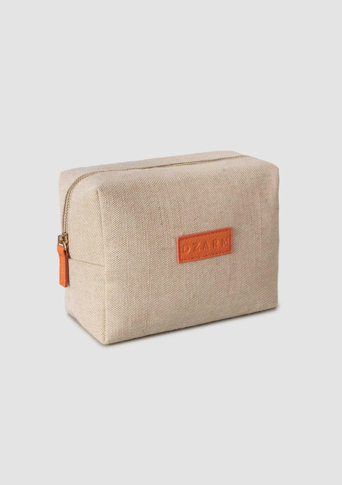 Necessaire Em Tecido Rústico - Laranja