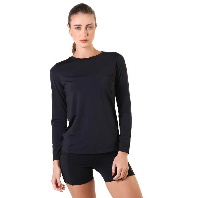 Camiseta Feminina Manga Longa UV 50+ Luna Preto