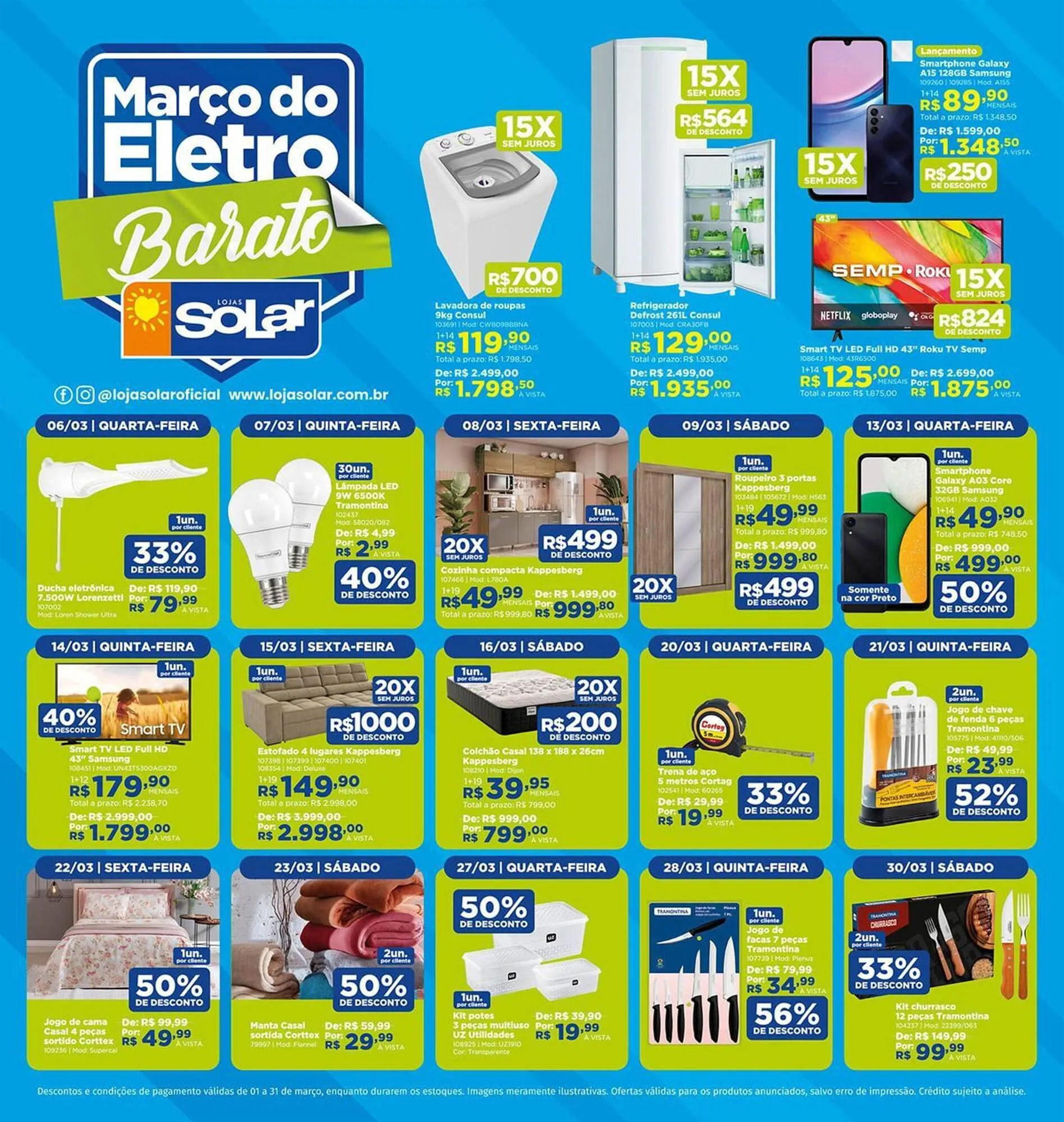 Encarte de Catálogo Lojas Solar 1 de março até 31 de março 2024 - Pagina 1