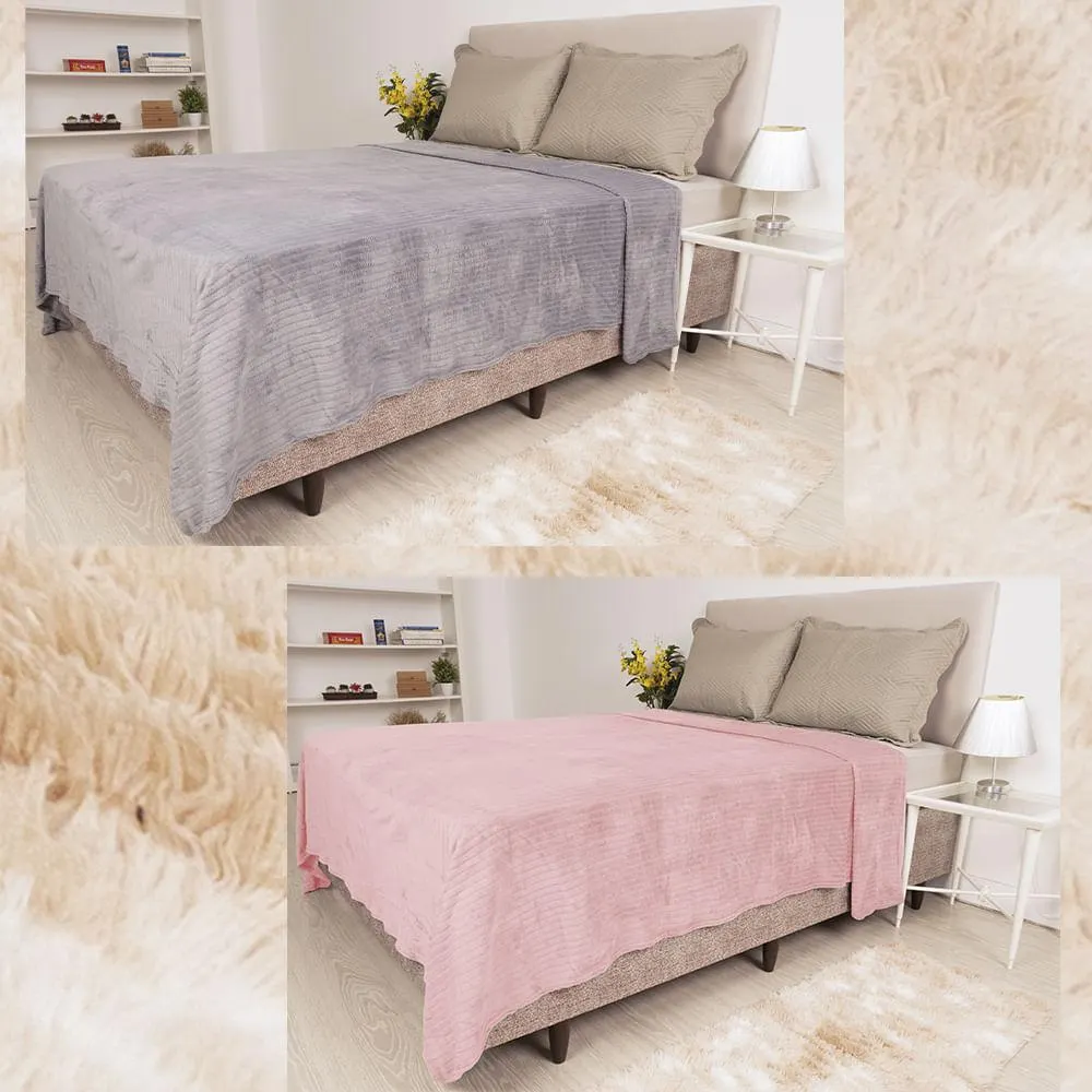 Manta Casal Relevo 100% Poliéster Lisa Sortida 220x240cm CB0023 - Gzt
