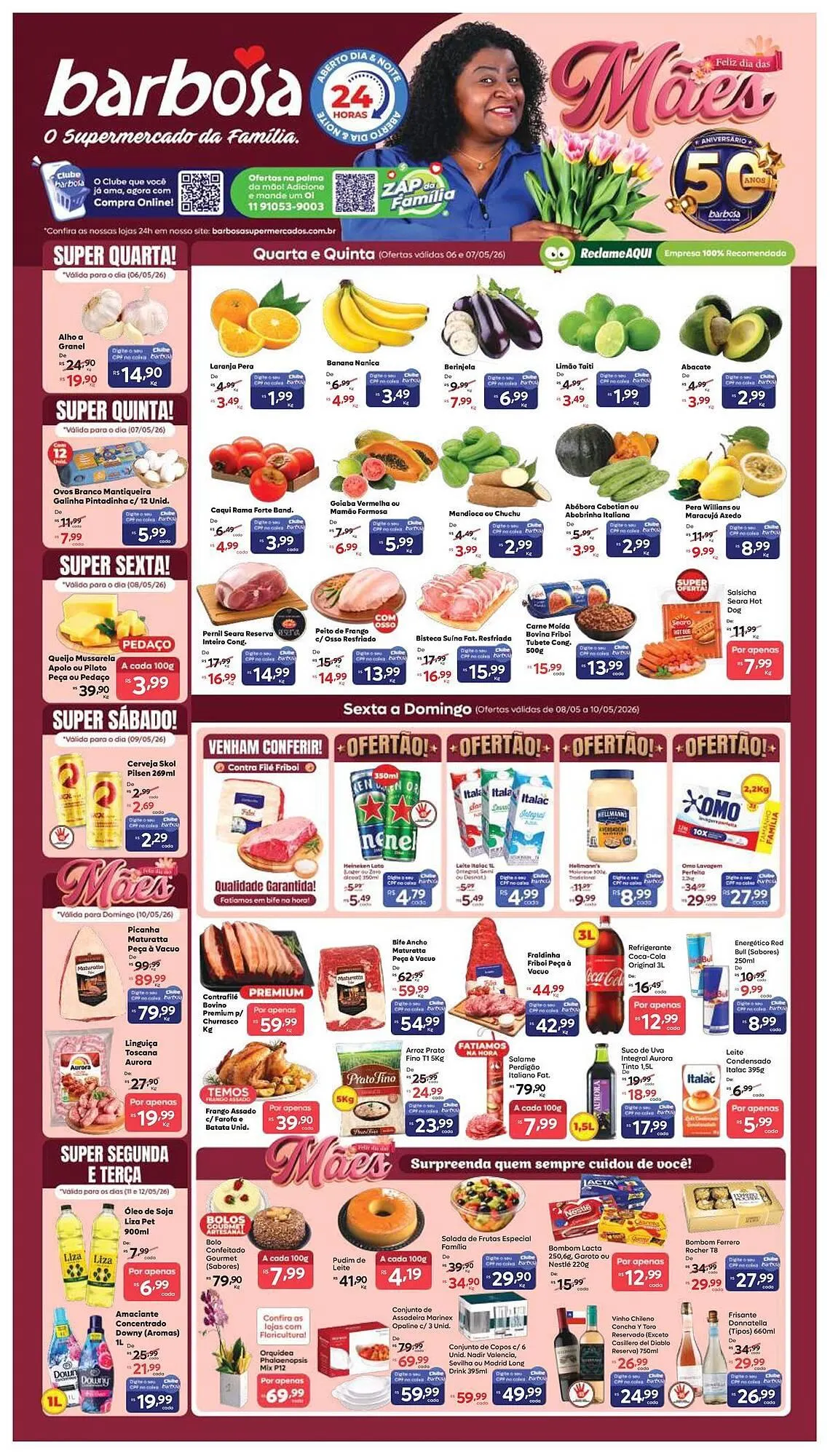 Encarte de Tabloide Barbosa Supermercados 6 de maio até 12 de maio 2026 - Pagina 1