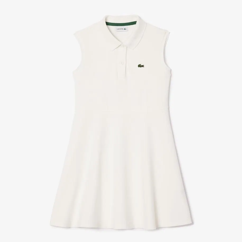 Vestido Polo Feminino Lacoste Elástico Fit and Flare em Piquet