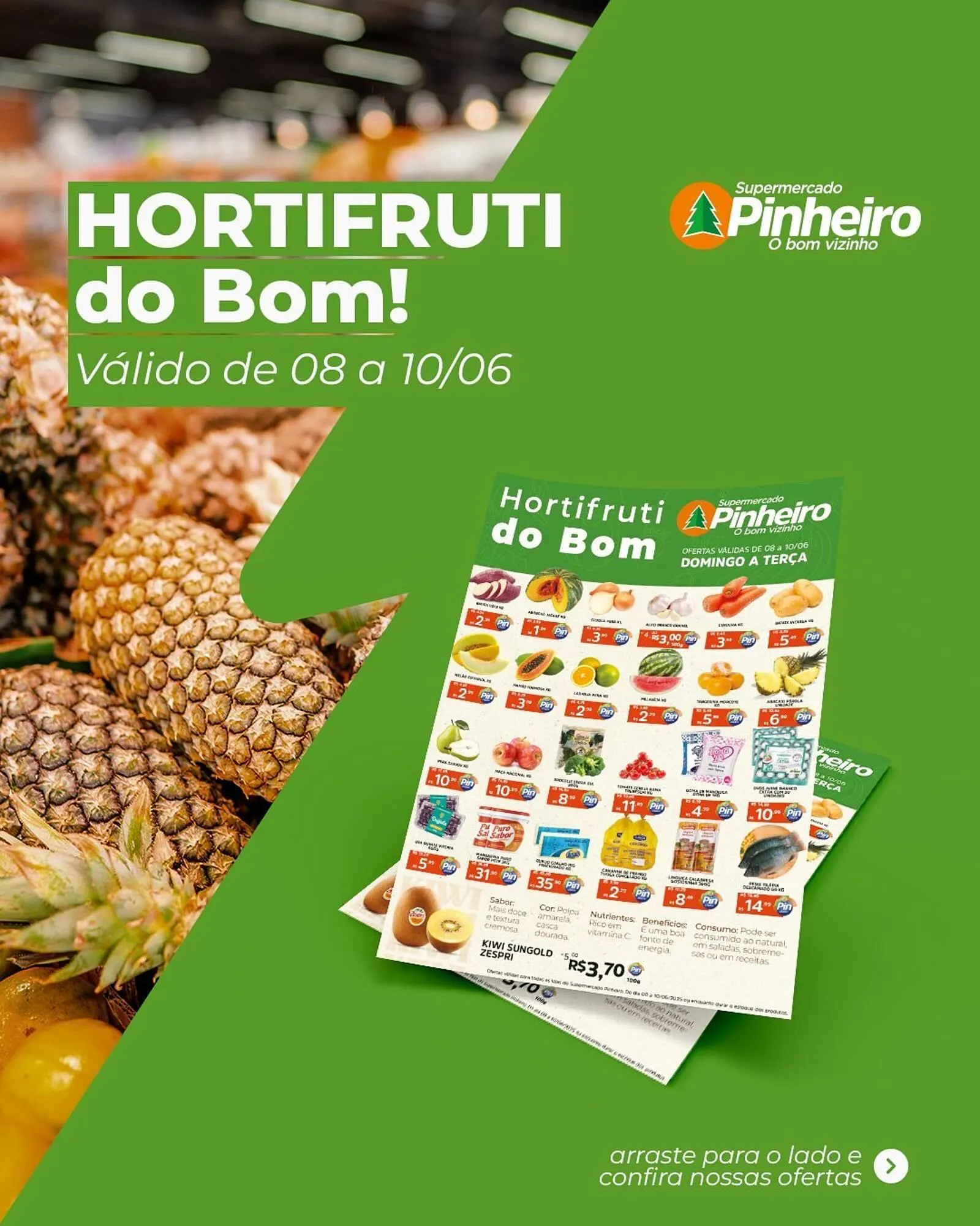 Encarte de Catálogo Pinheiro Supermercado 8 de junho até 10 de junho 2025 - Pagina 1