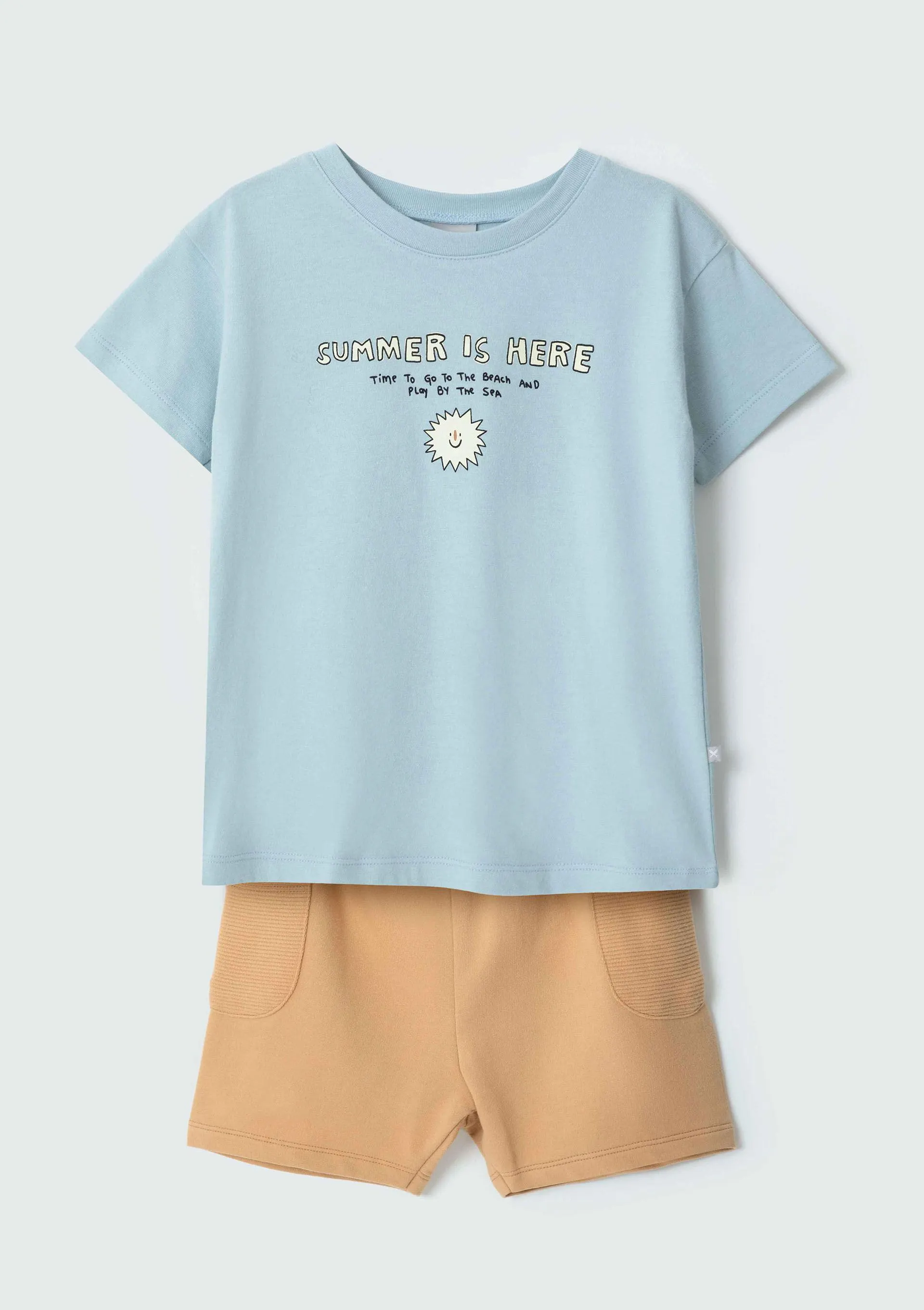 Conjunto Infantil Menino Curto Com Estampa Toddler - Azul