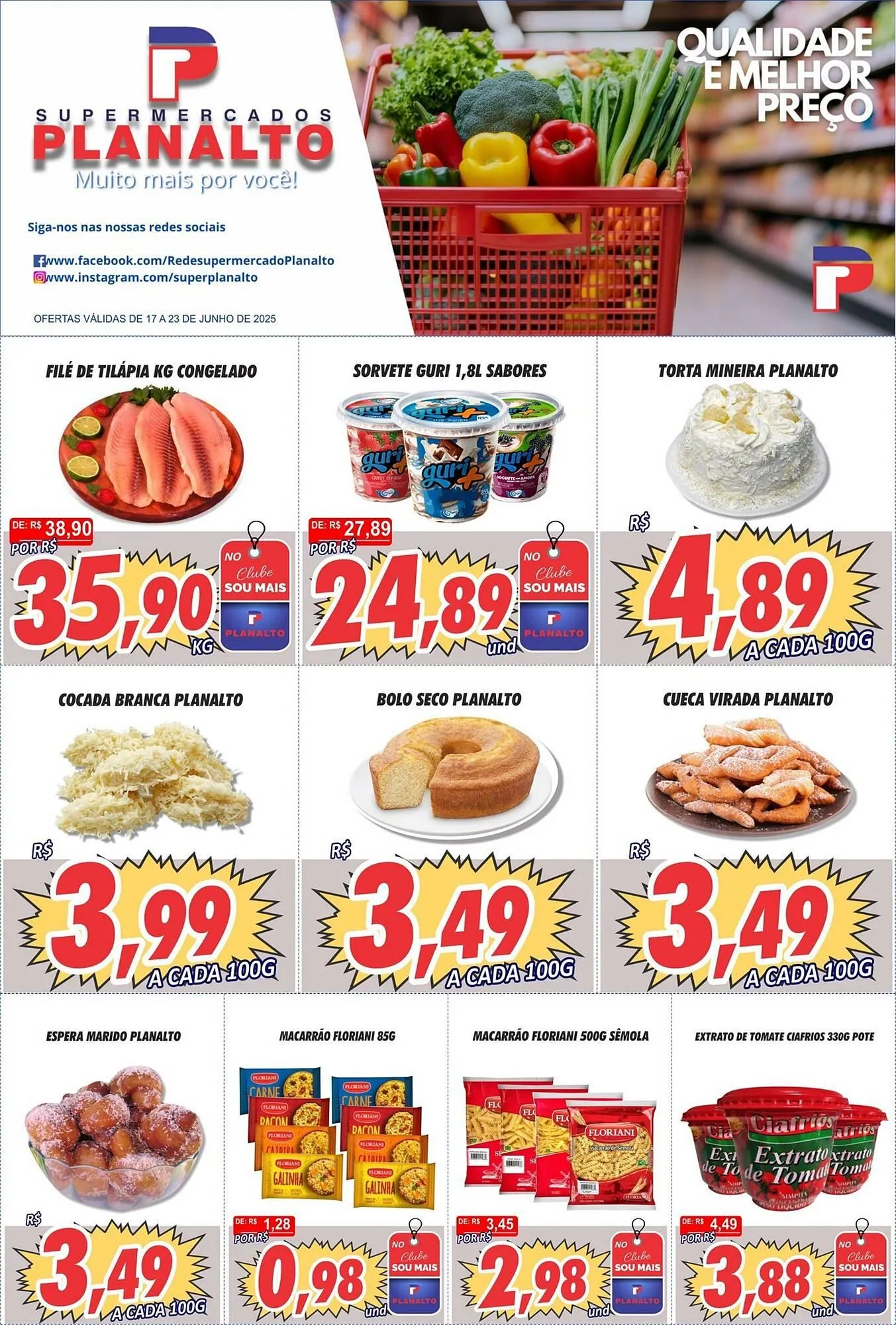 Encarte de Catálogo Supermercados Planalto 17 de junho até 23 de junho 2025 - Pagina 1