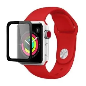 Película Apple Watch 38 mm, PMMA, Originais iPlace, Borda Curva, Preto