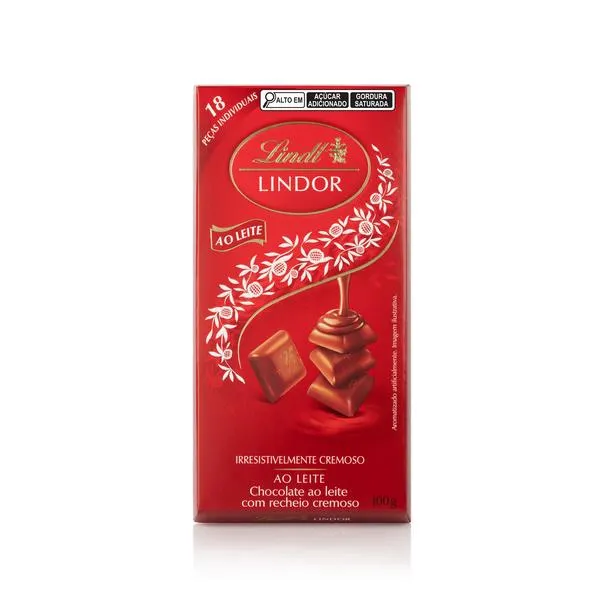 Chocolate Lindt Lindor Singles ao Leite 18 Unidades 100g