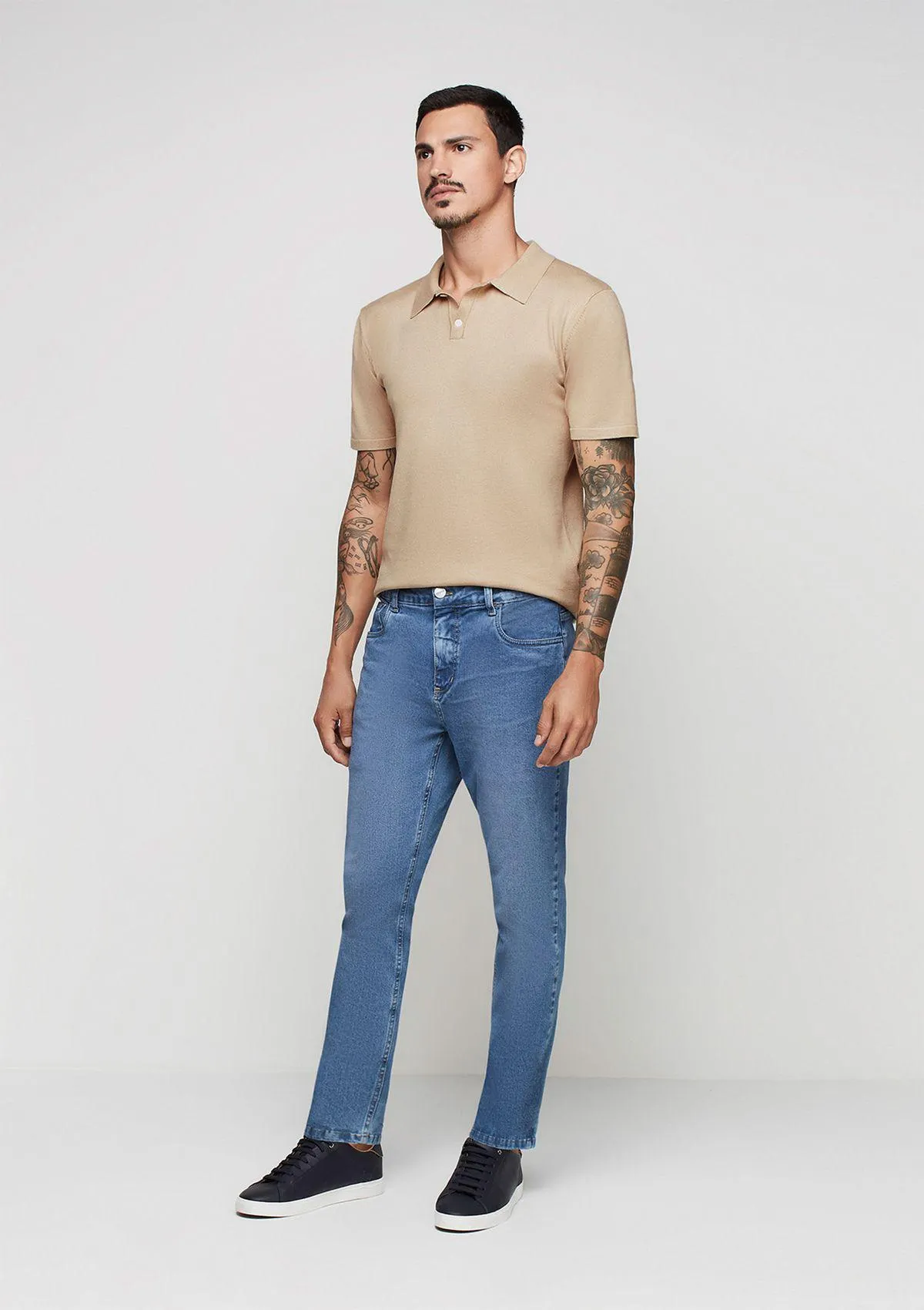 Calça Jeans Masculina Skinny Com Elastano - Azul