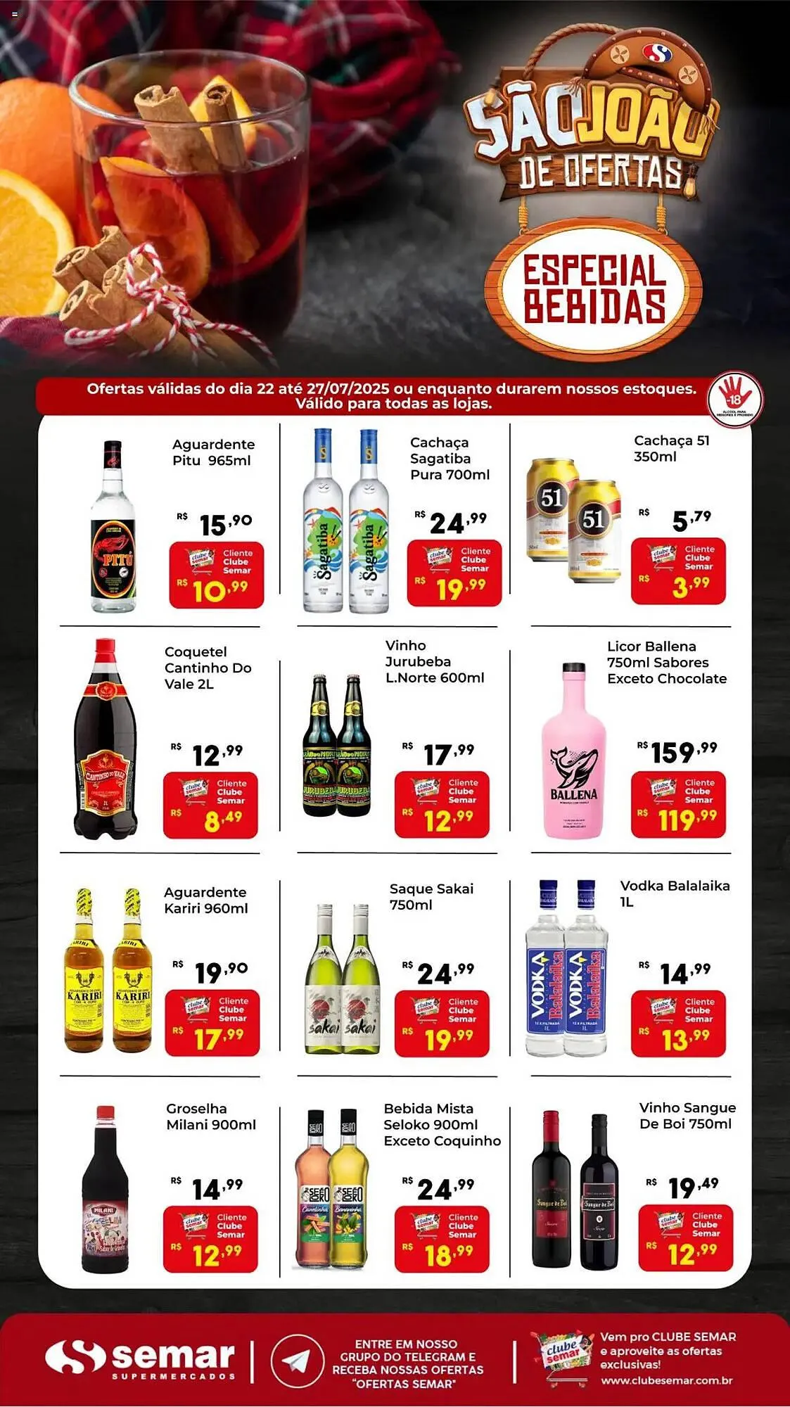 Encarte de Catálogo Semar Supermercado 22 de julho até 27 de julho 2025 - Pagina 1