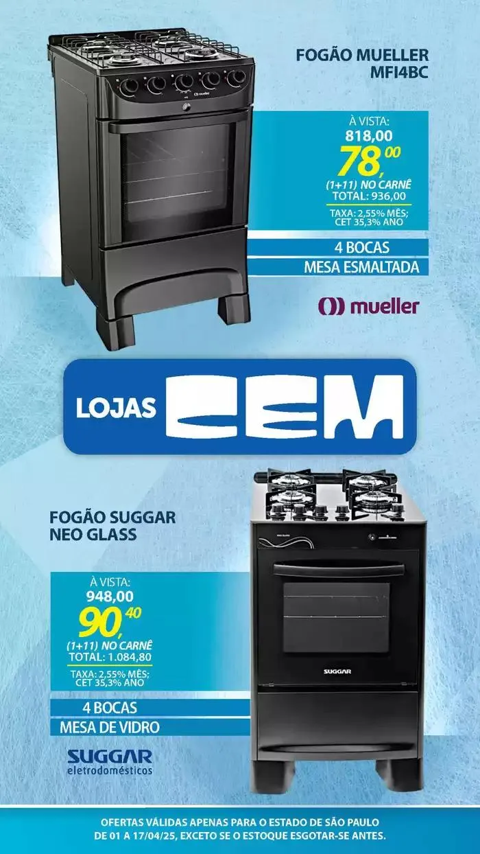 Encarte de Encarte Lojas Cem 3 de abril até 17 de abril 2025 - Pagina 39