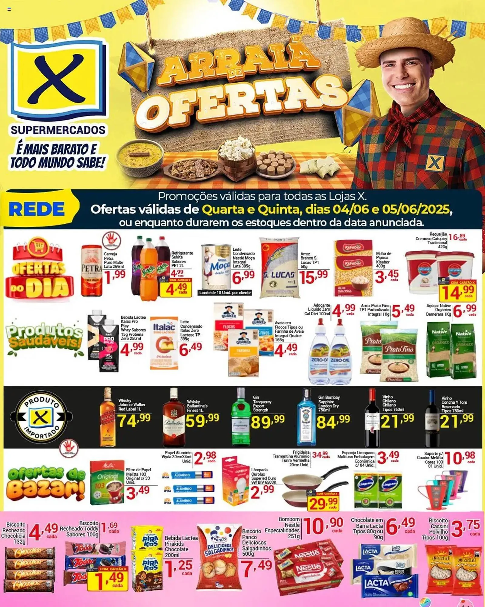 Encarte de Catálogo X Supermercados 4 de junho até 5 de junho 2025 - Pagina 1