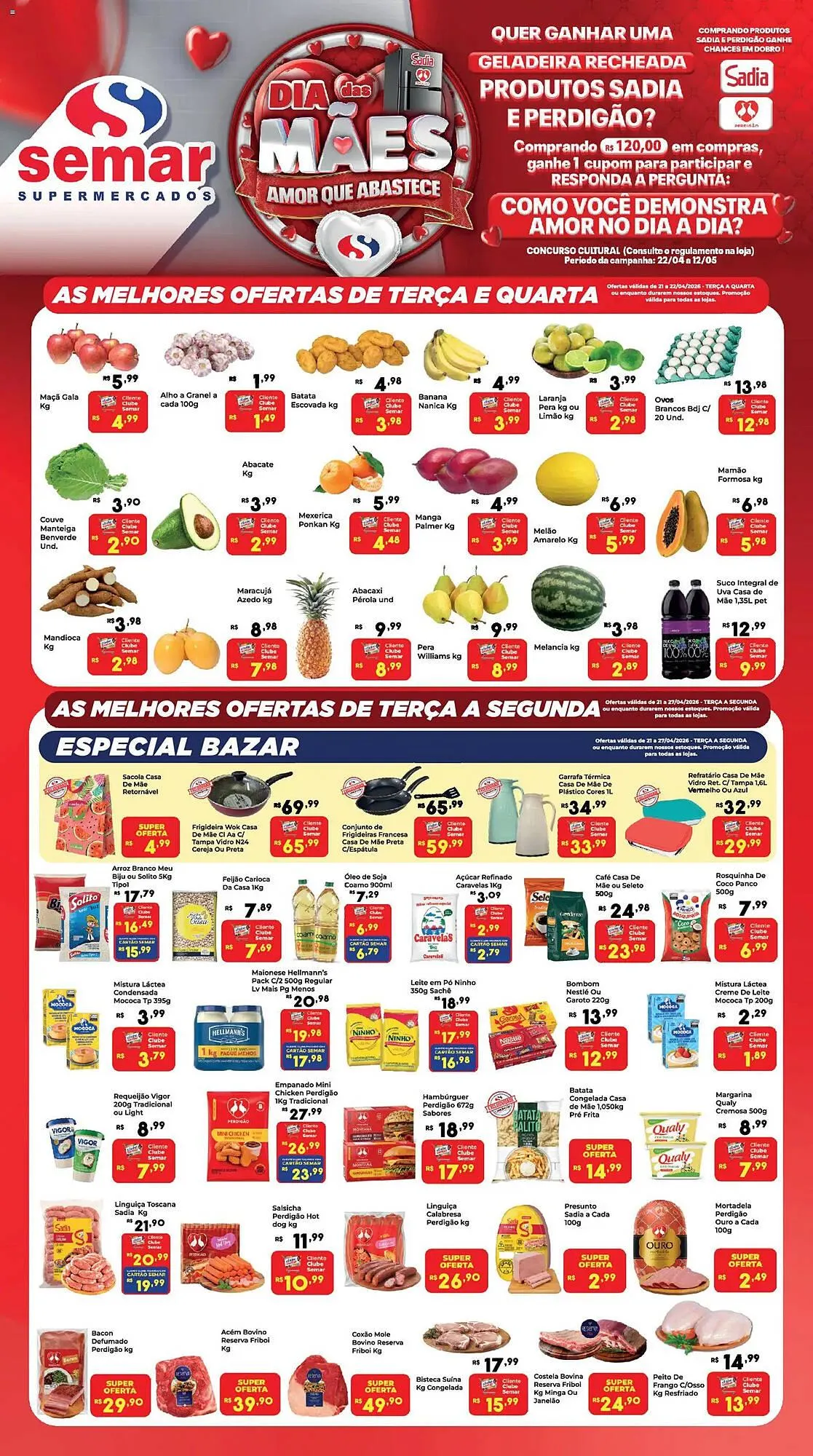 Encarte de Folheto Semar Supermercado 21 de abril até 27 de abril 2026 - Pagina 1