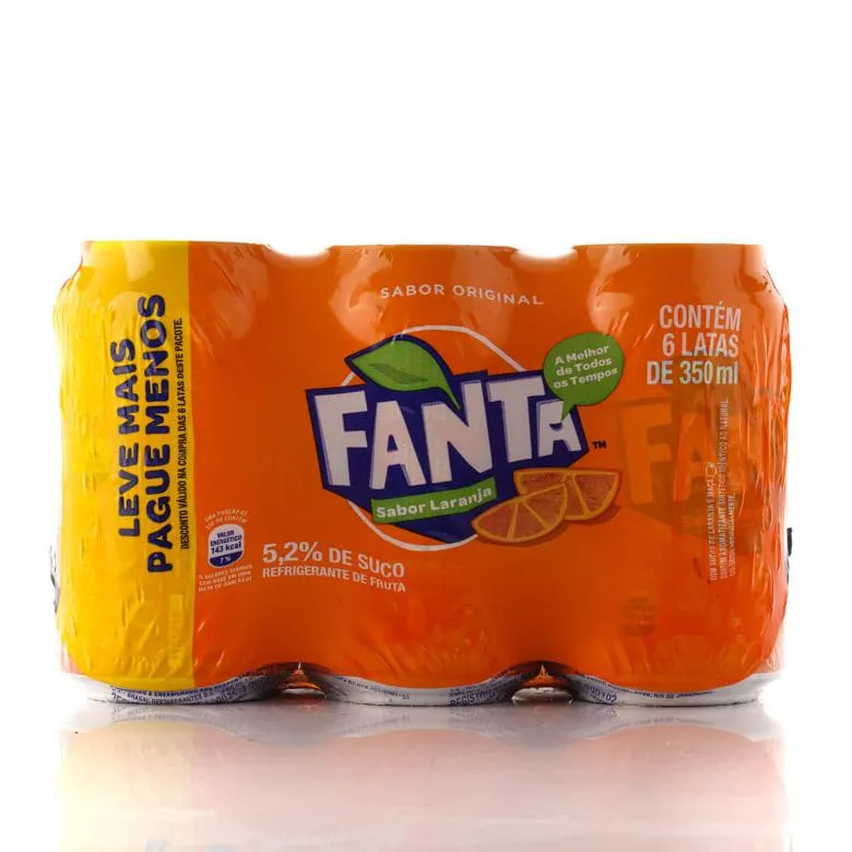 Refrigerante Fanta Laranja Lata com 6 Leve Mais Pague Menos 350ml