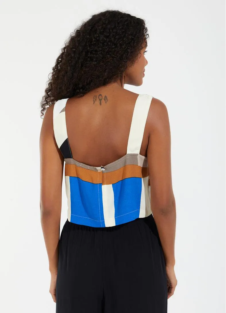 Cropped quadrado estampado ritmo