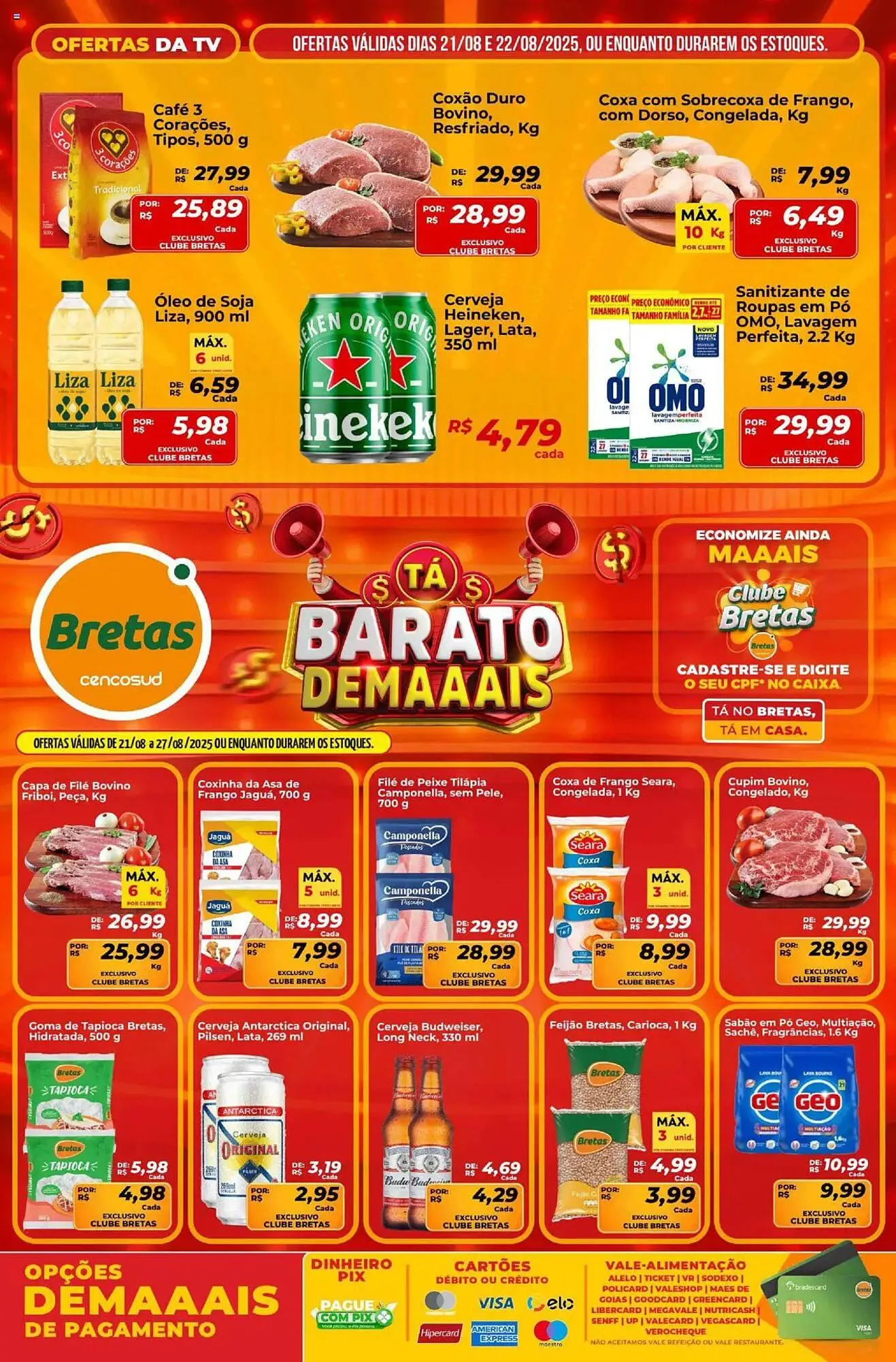 Encarte de Catálogo Supermercados Bretas 21 de agosto até 28 de agosto 2025 - Pagina 1