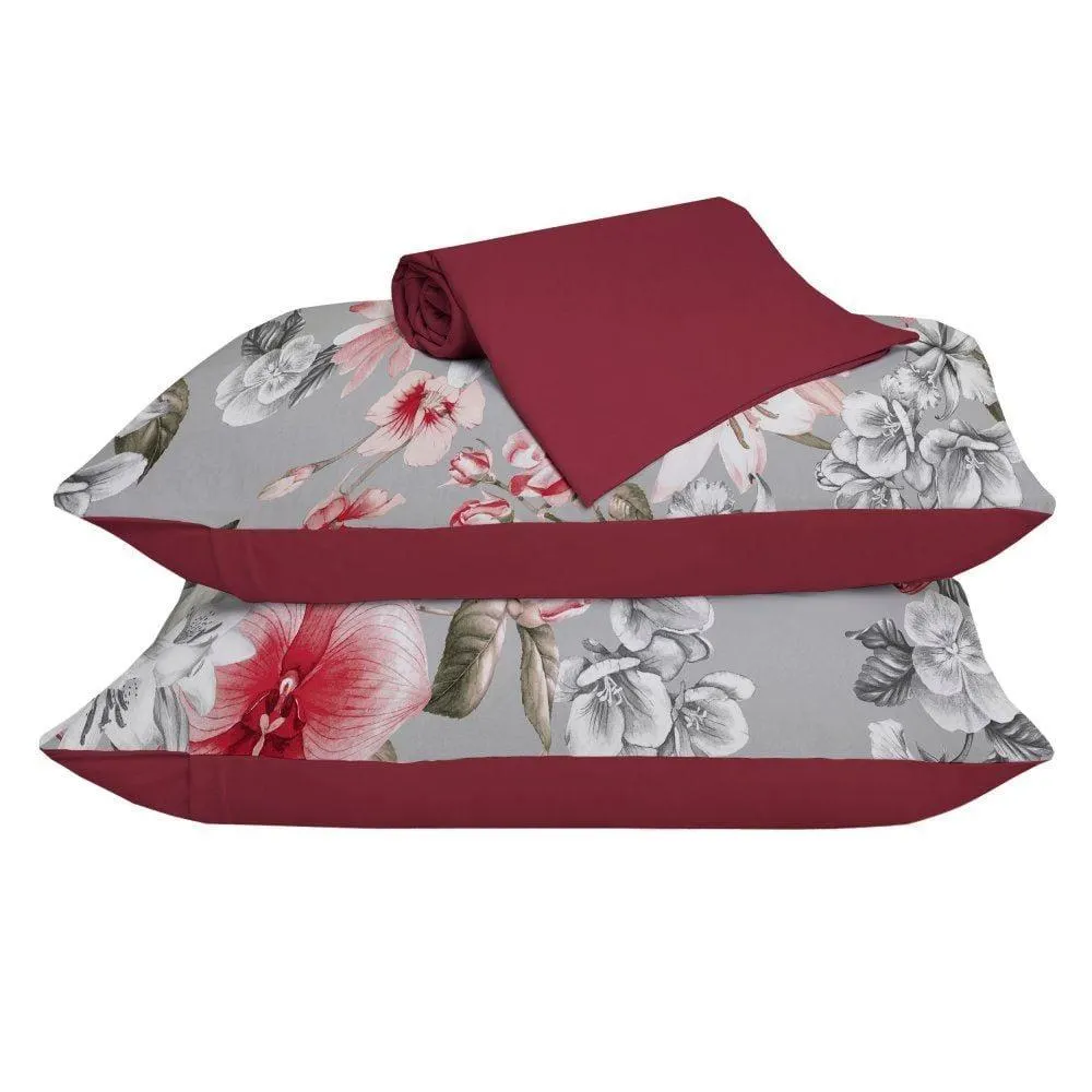 Jogo De Cama Casal Malha 100% Algodão Solecasa 3 Pçs - Cher Carmin