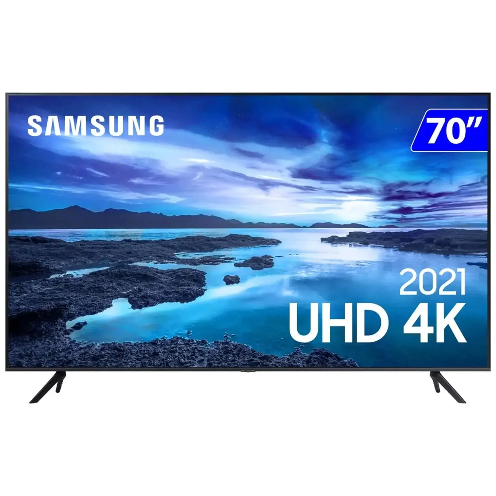 Smart TV Samsung UHD 70" 4K Wi-Fi Tizen Crystal HDR Comando de Voz 70AU7700