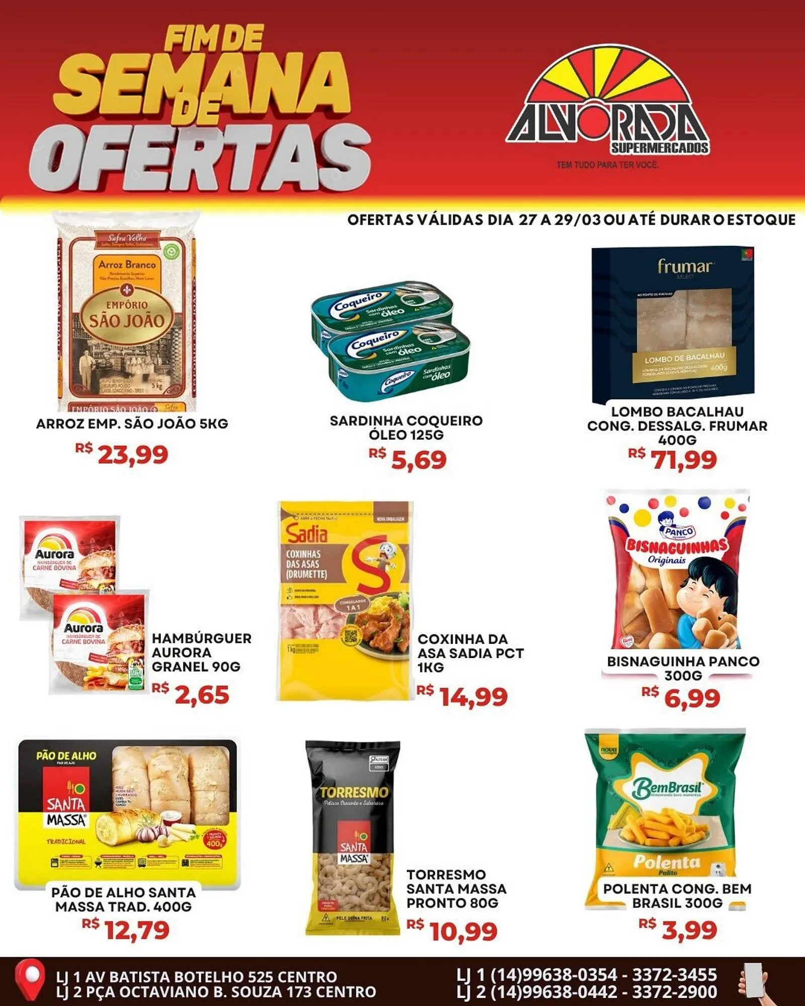 Encarte de Catálogo Alvorada Supermercados 27 de março até 29 de março 2026 - Pagina 1