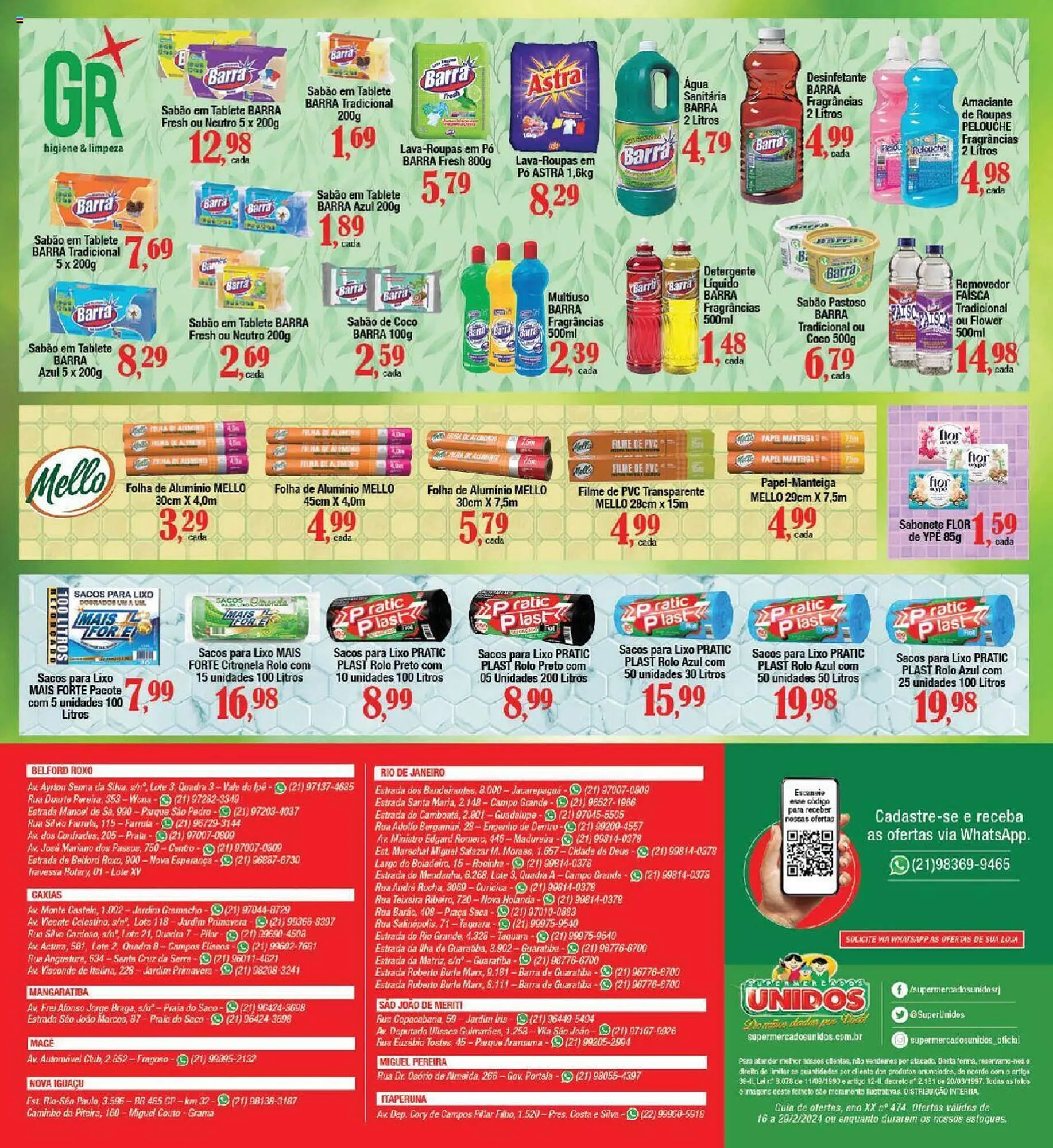 Encarte de Catálogo Supermercados Unidos 16 de fevereiro até 29 de fevereiro 2024 - Pagina 12